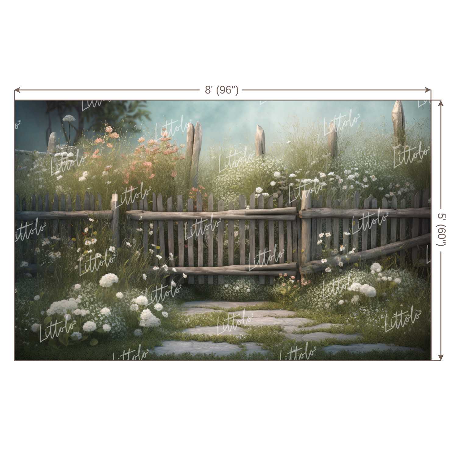 LB0879 Garden Fence Backdrop