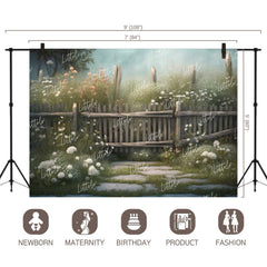 LB0879 Garden Fence Backdrop