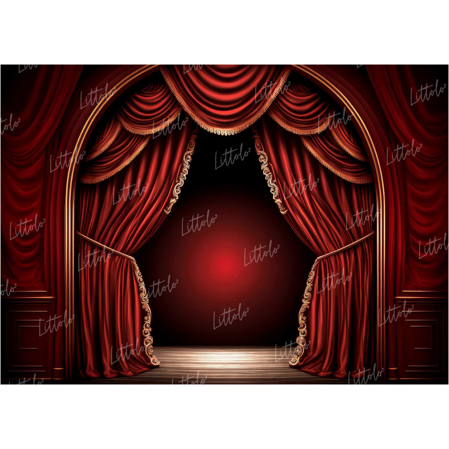 LB0902 Red Stage Curtain Backdrop