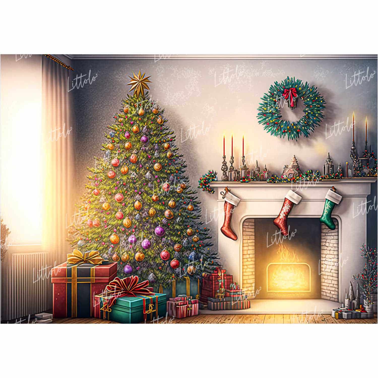 LB0918 Christmas Backdrop