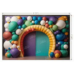 LB0975 Balloons Garland Backdrop