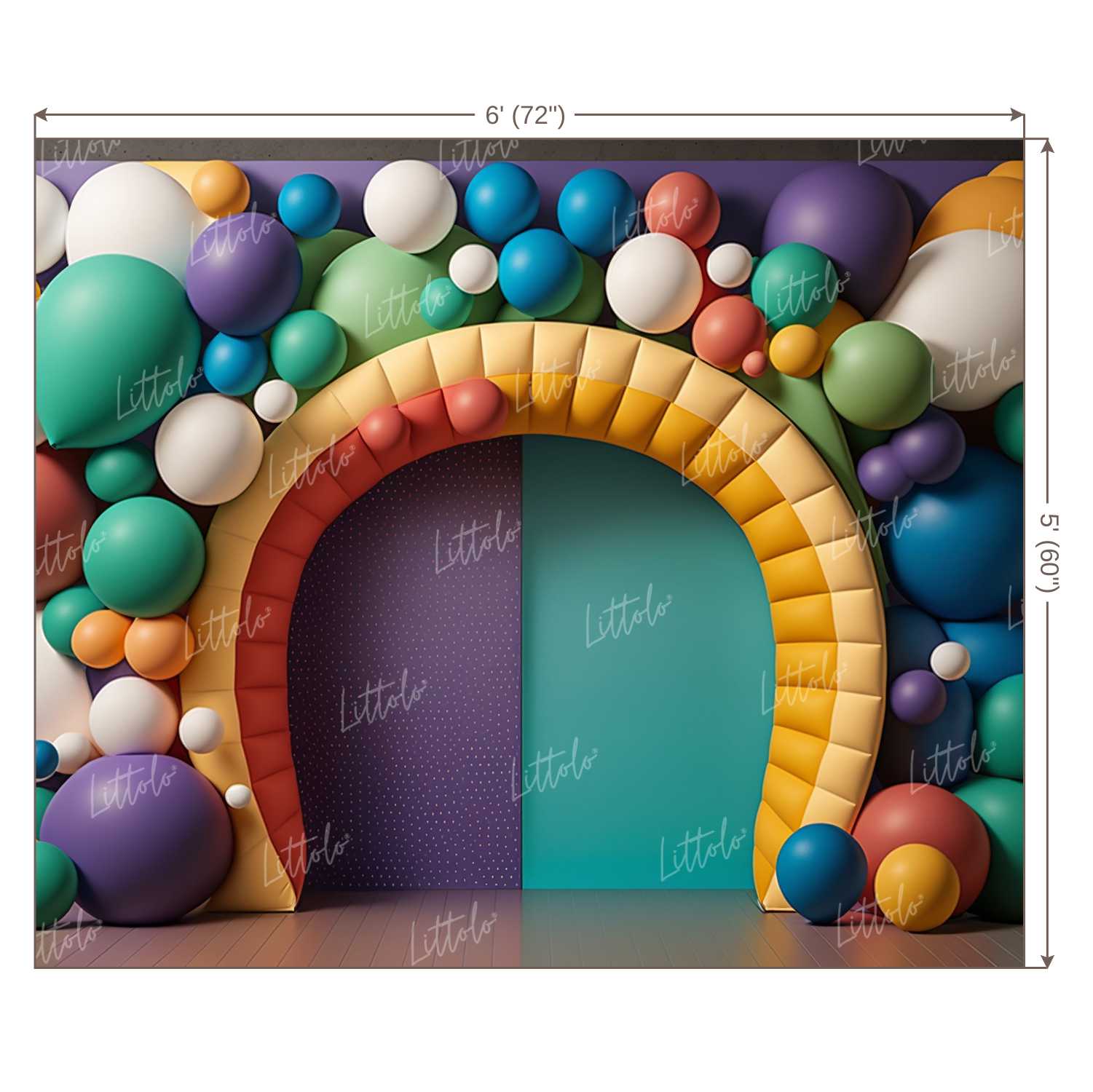 LB0975 Balloons Garland Backdrop