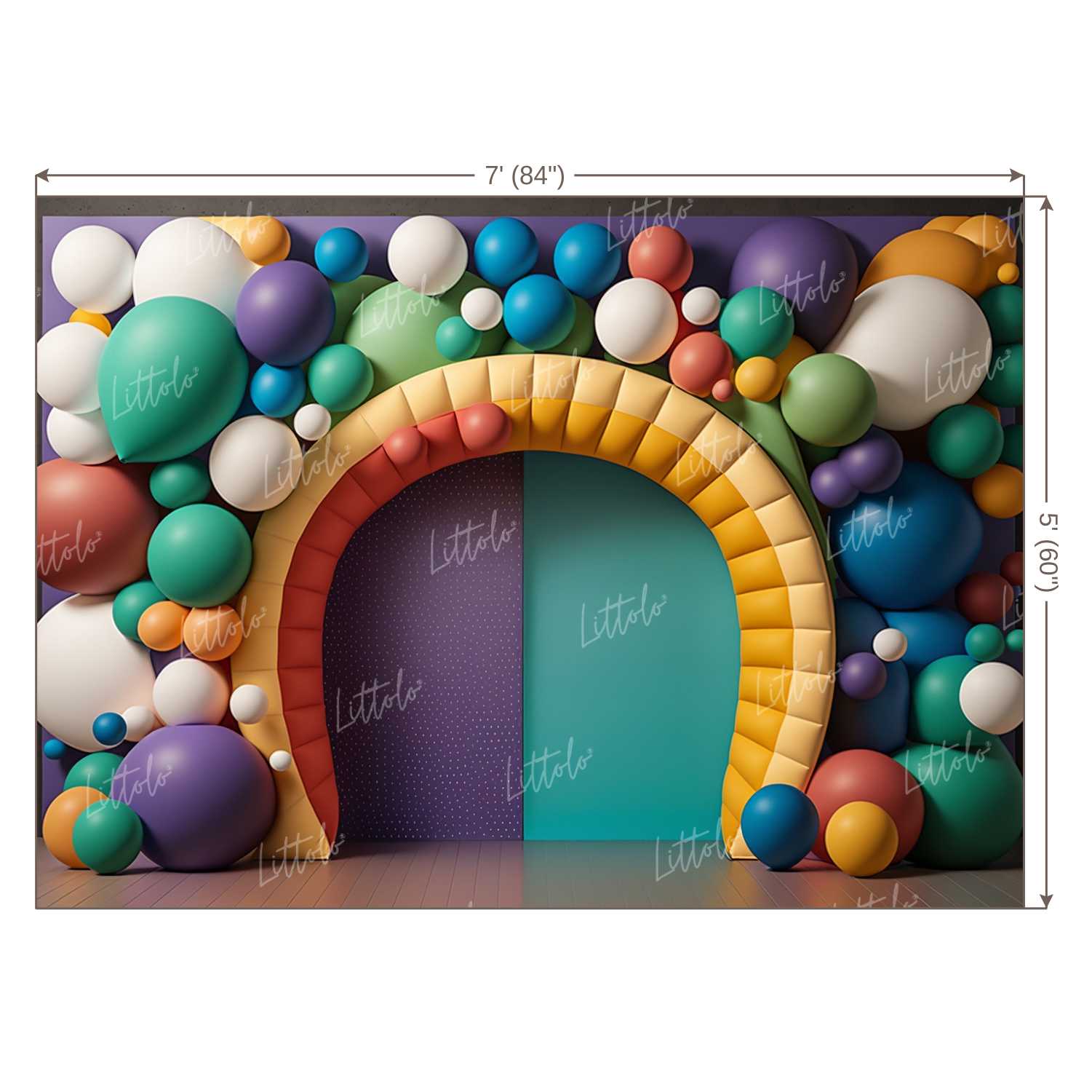 LB0975 Balloons Garland Backdrop