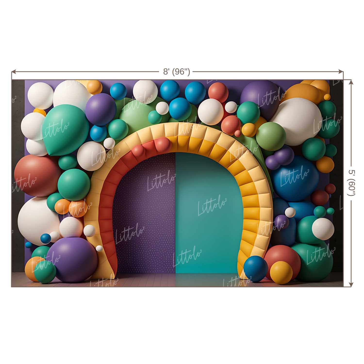 LB0975 Balloons Garland Backdrop