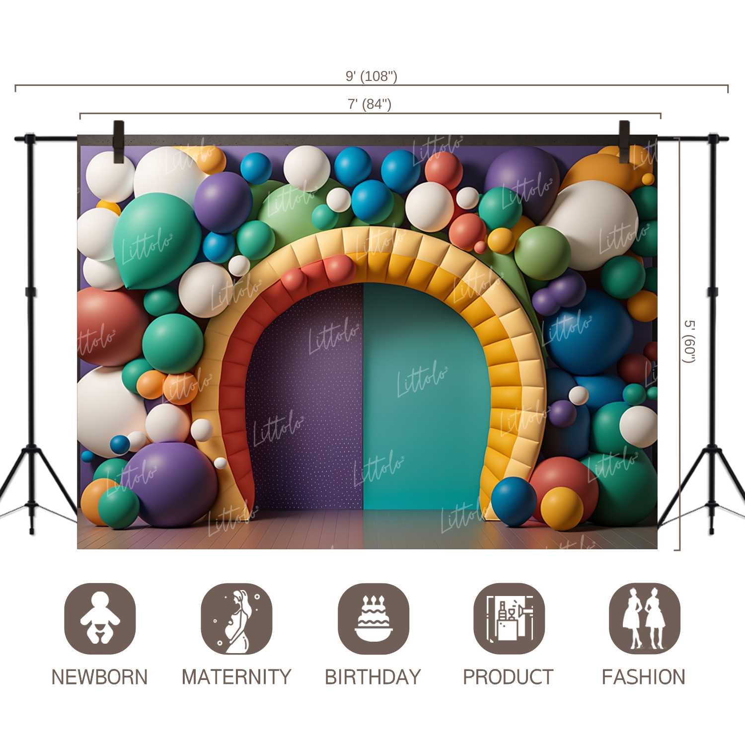 LB0975 Balloons Garland Backdrop