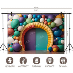 LB0975 Balloons Garland Backdrop