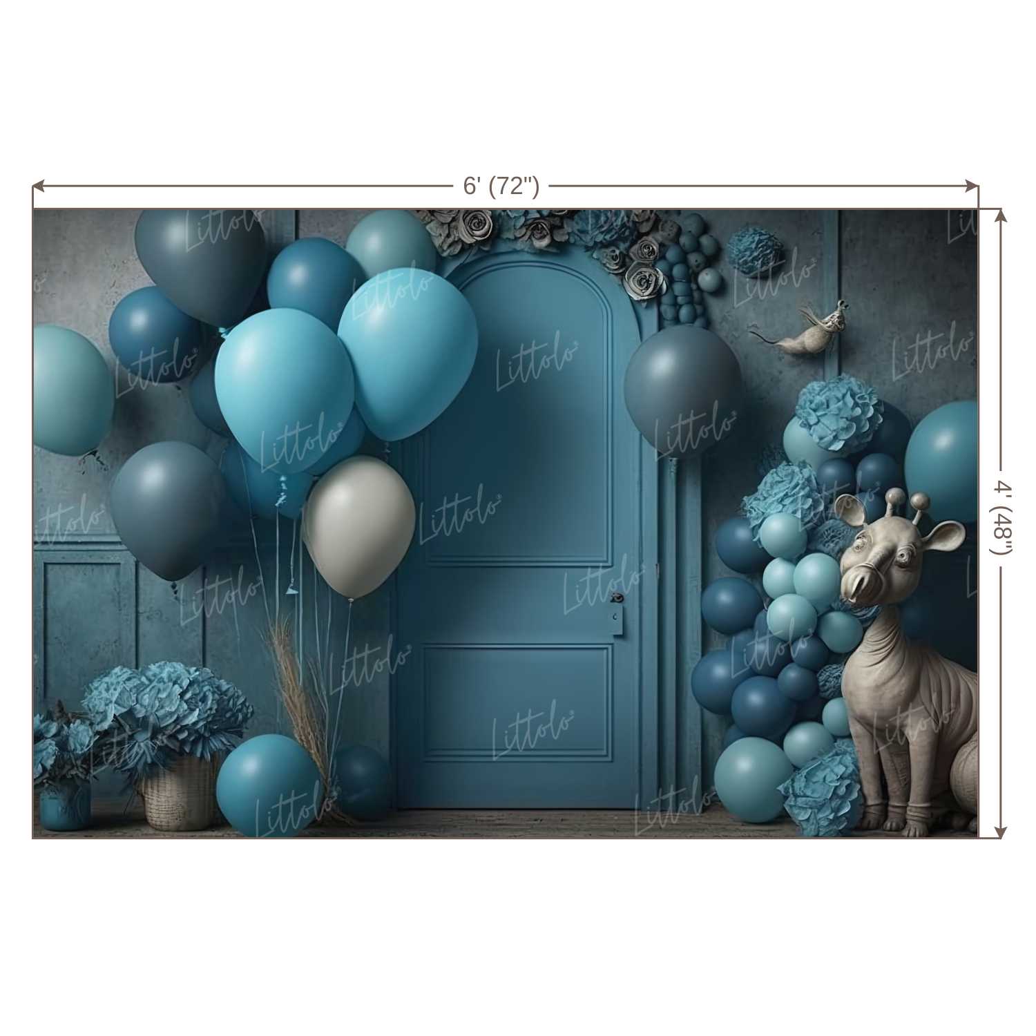 LB1006 Balloons Garland Doorway Backdrop