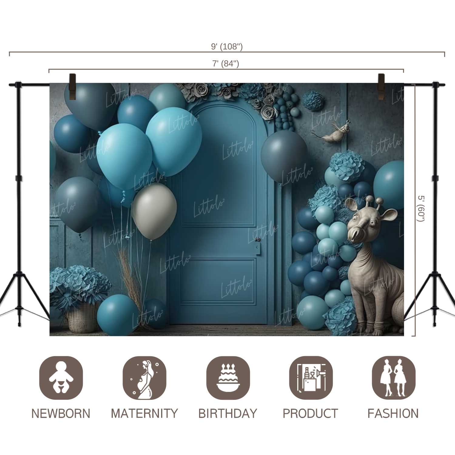 LB1006 Balloons Garland Doorway Backdrop