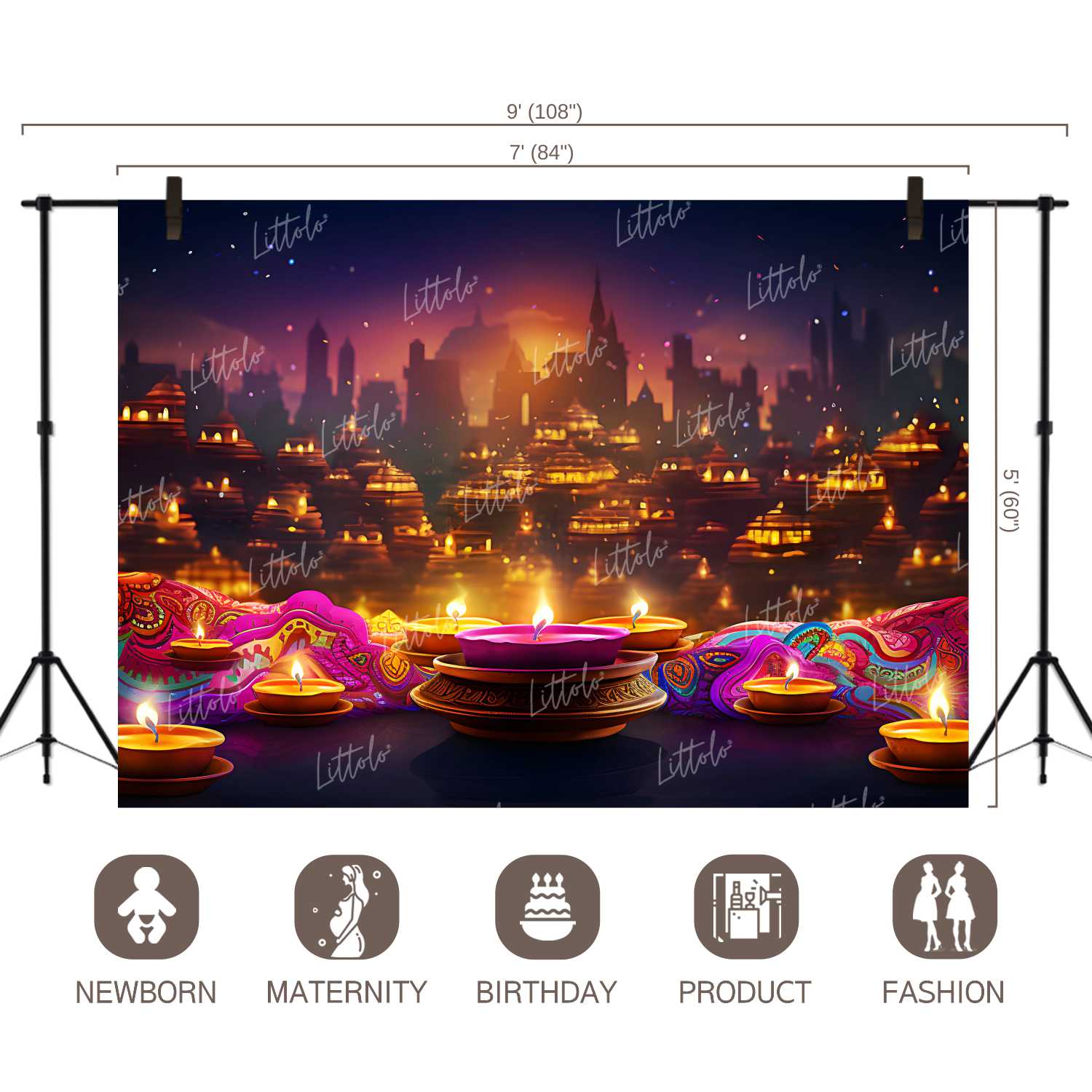 LB1098 Festive and Season Diwali Backdrop
