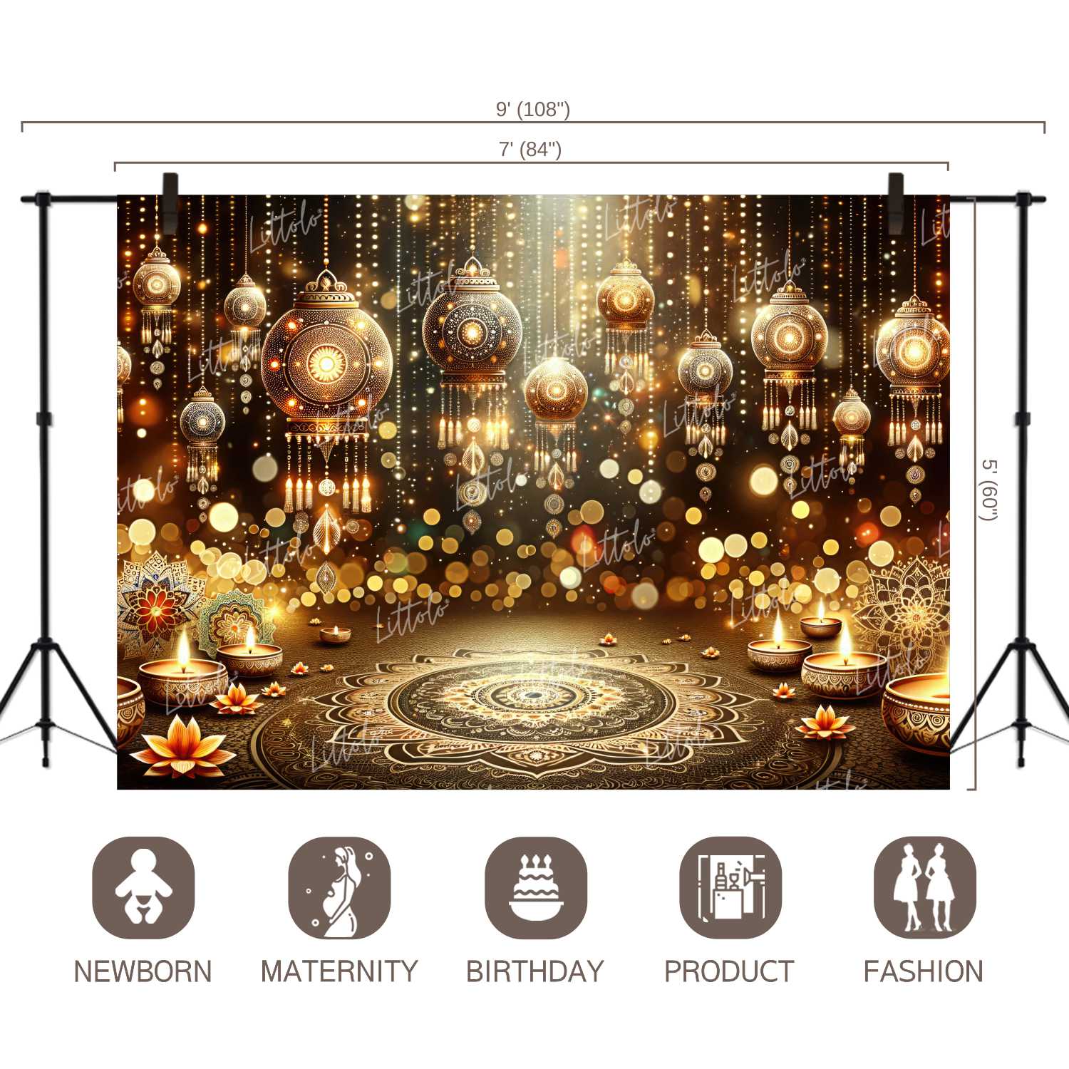 LB1105 Festive and Season Diwali Backdrop
