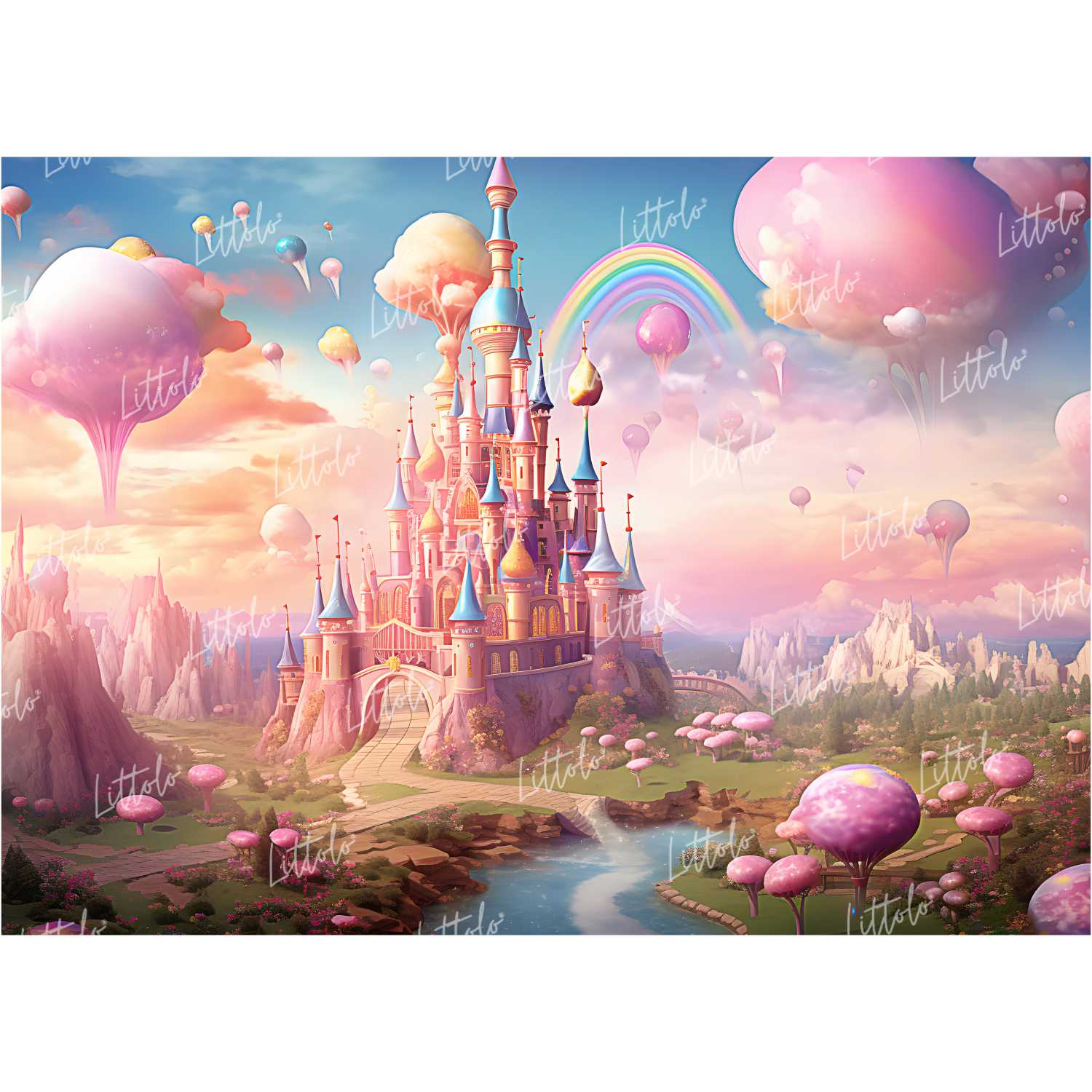 Buy Prince Princess Castle Backdrop Fairytale Baby Photography