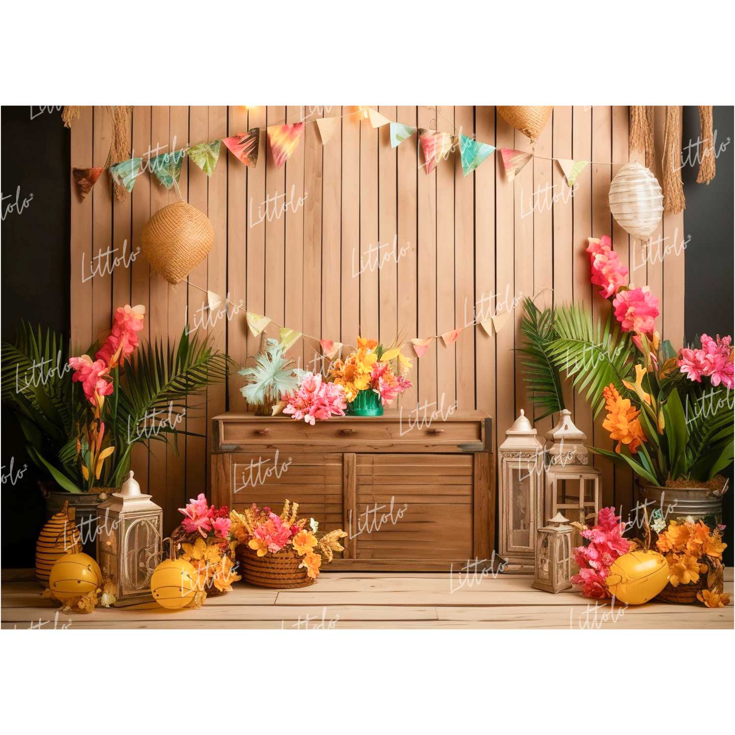LB1134 Beach House Decor Backdrop