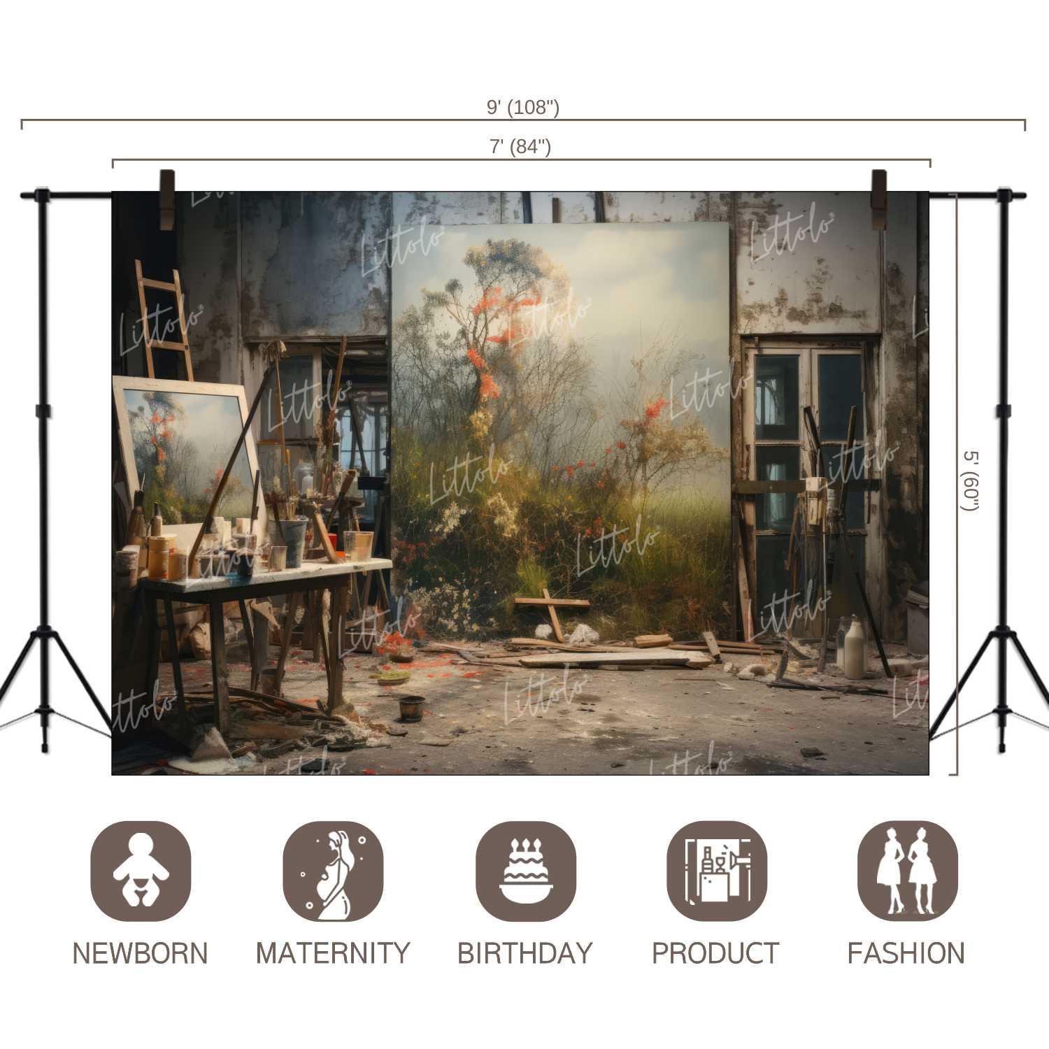 LB1171 Floral and Fine Art Backdrop