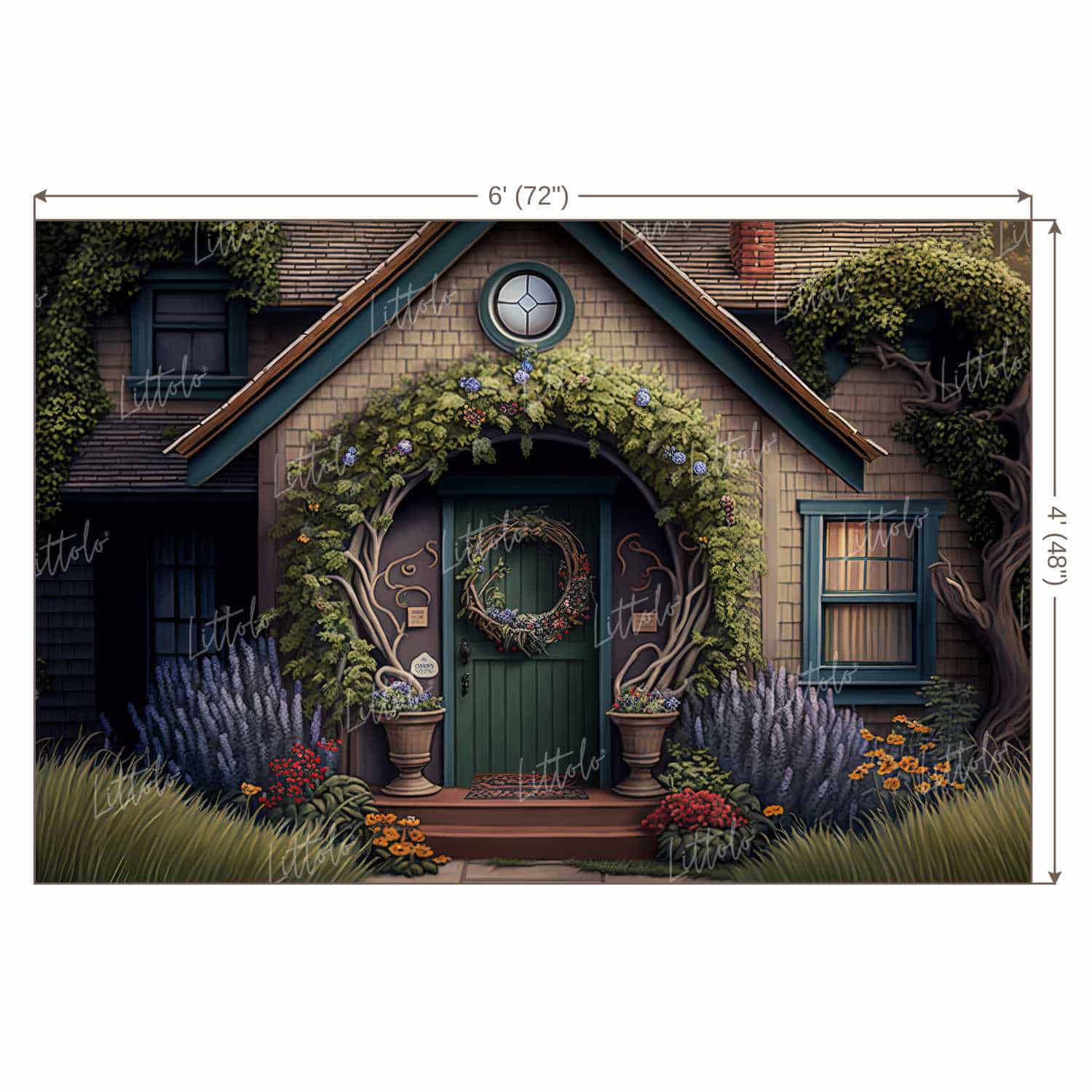 LB1210 Cake Smash and Themed Drops Fantasy House Backdrop