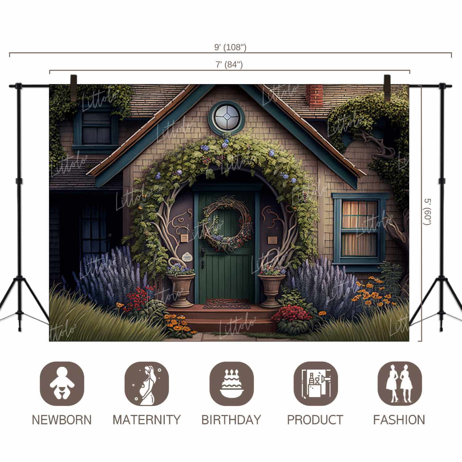 LB1210 Cake Smash and Themed Drops Fantasy House Backdrop