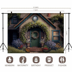 LB1210 Cake Smash and Themed Drops Fantasy House Backdrop