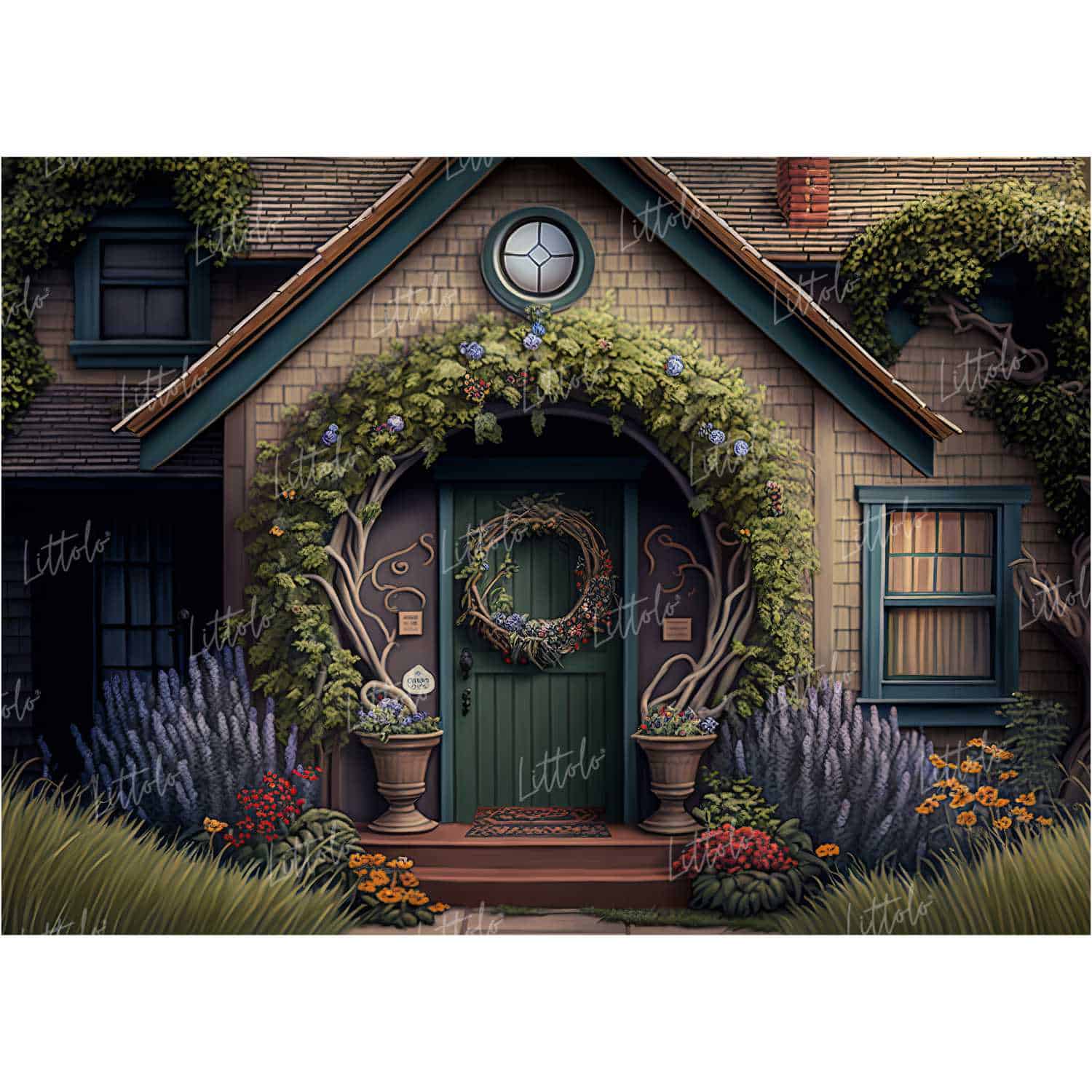 LB1210 Cake Smash and Themed Drops Fantasy House Backdrop