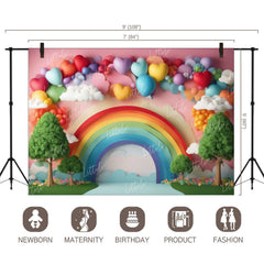 LB1272 Cake Smash and Themed Drops Balloon Garland Backdrop