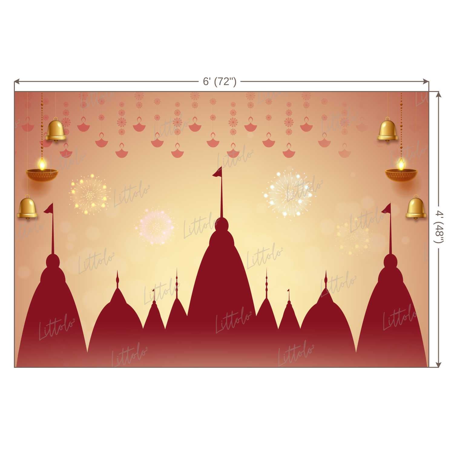 LB1382 Festive and Seasons Lord Ram Backdrop