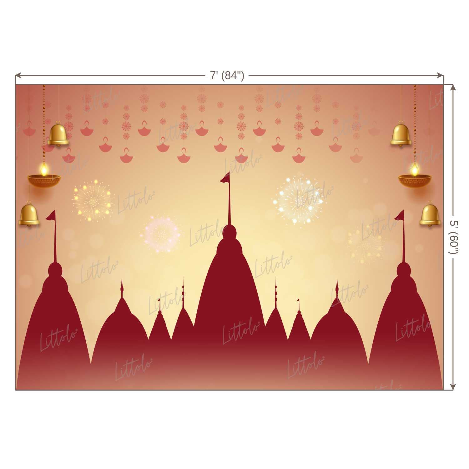 LB1382 Festive and Seasons Lord Ram Backdrop
