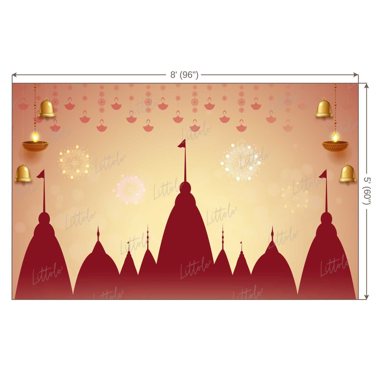 LB1382 Festive and Seasons Lord Ram Backdrop