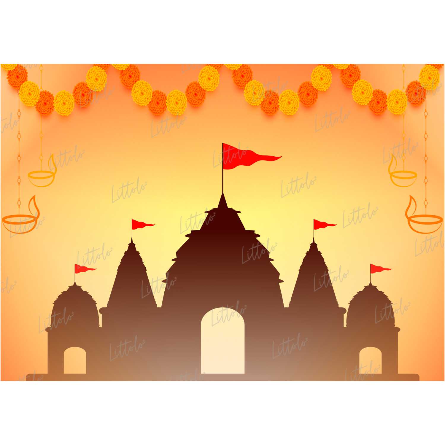 LB1383 Festive and SeasonsLord Ram Backdrop