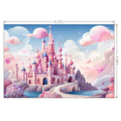 LB1398 Cake Smash and Themed Drops Prince / Princess Castle Backdrop