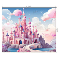 LB1398 Cake Smash and Themed Drops Prince / Princess Castle Backdrop