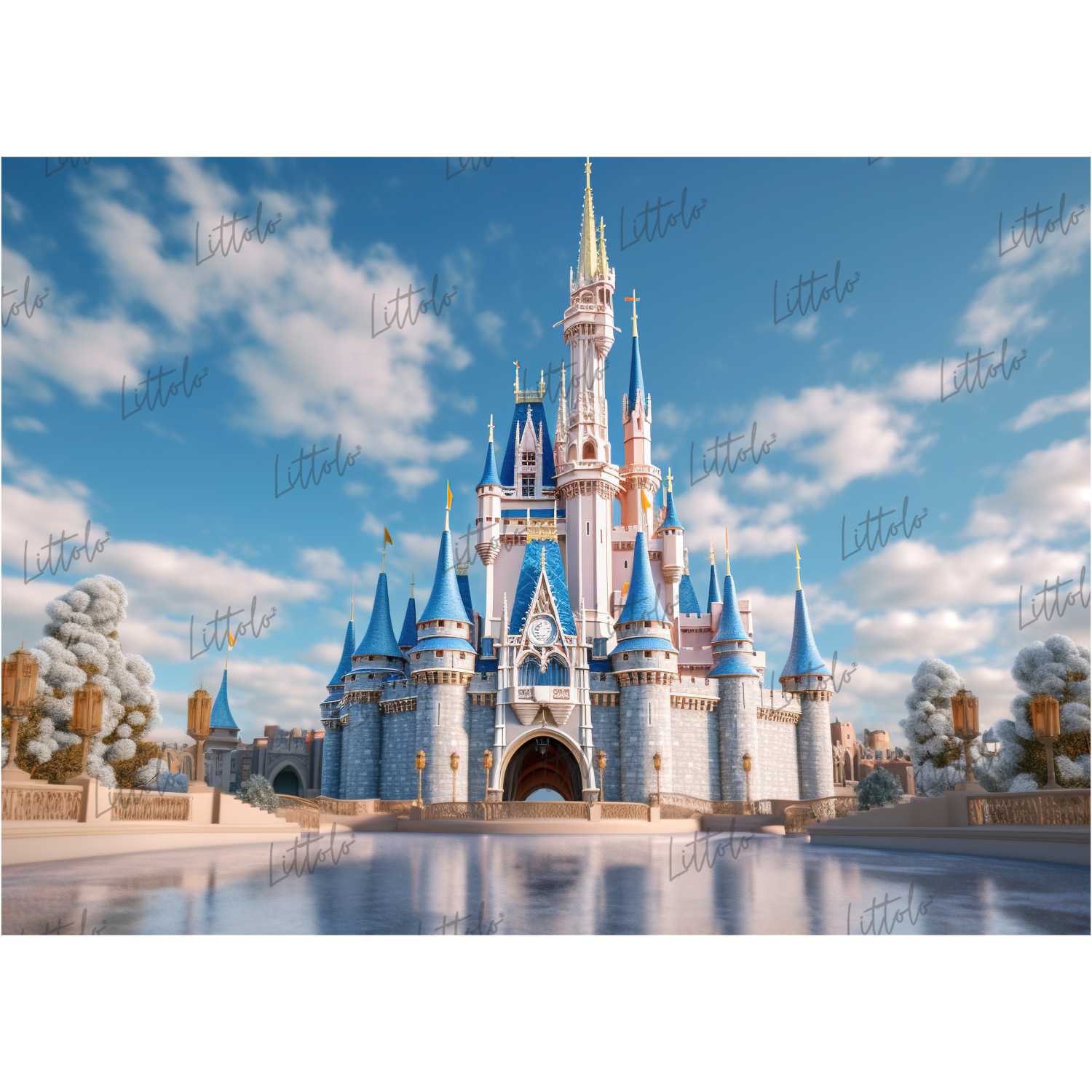 LB1443 Cake Smash and Themed Drops Prince / Princess Castle Backdrop