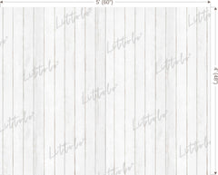 LB1496 Wooden White Plank Backdrop