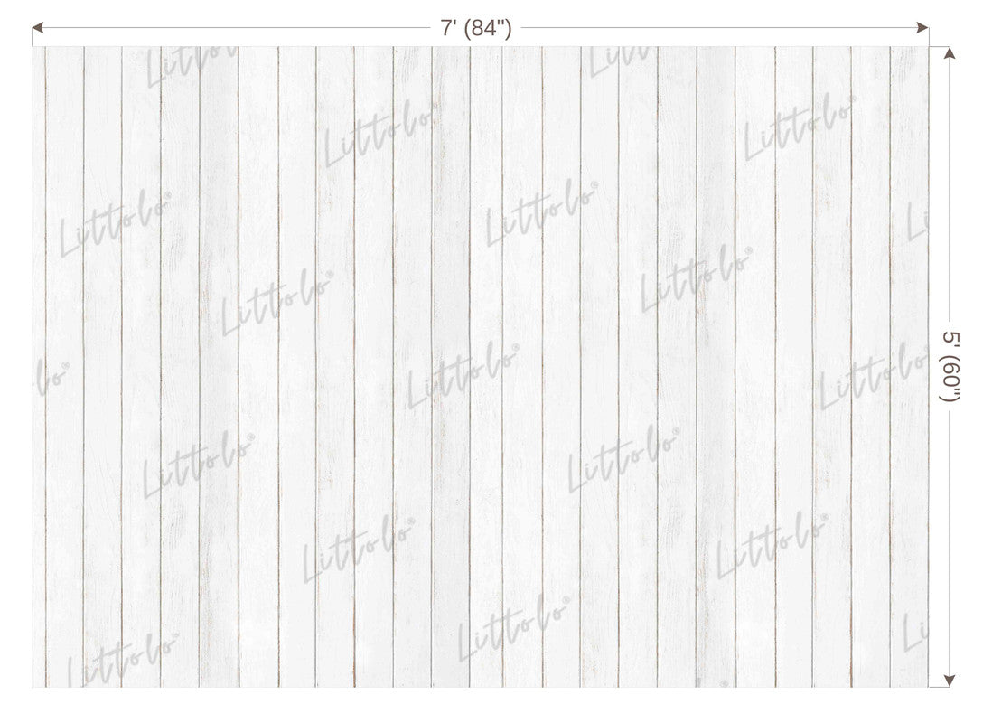 LB1496 Wooden White Plank Backdrop
