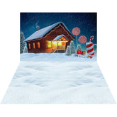 LB1531 Winter Cabin Snowscape Backdrop Combo (2 Pcs)