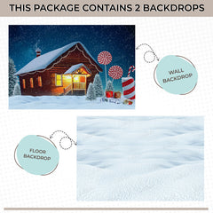 LB1531 Winter Cabin Snowscape Duodrop (2 Pcs)