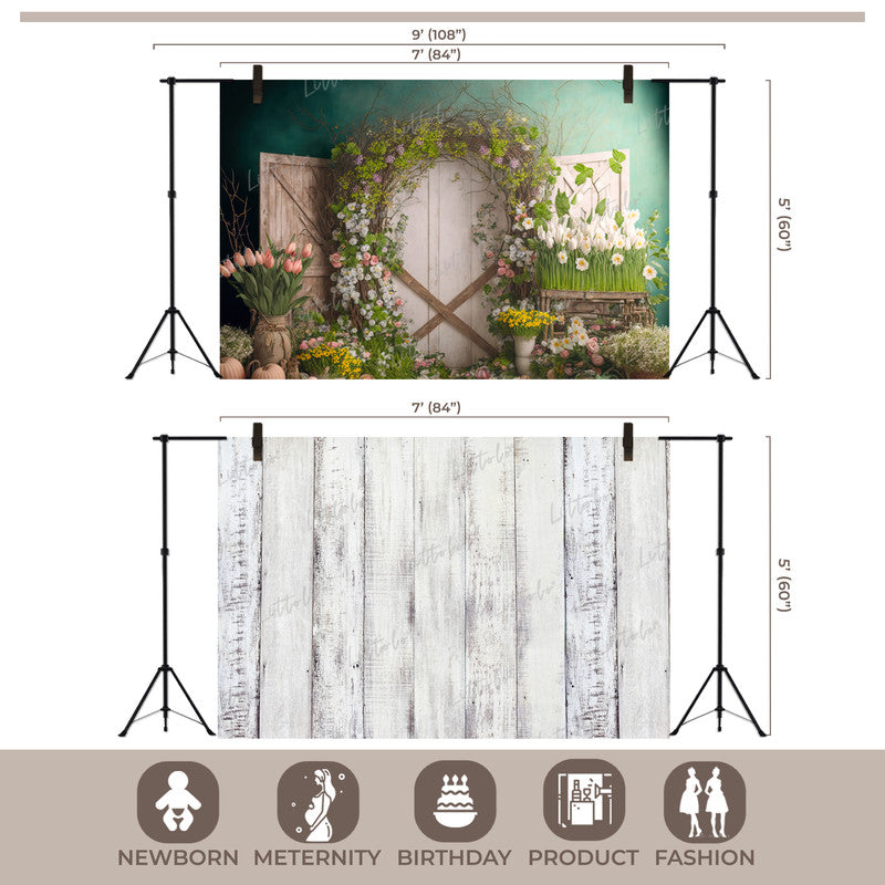 LB1557 Rustic Door Floral Duodrop (2 Pcs)