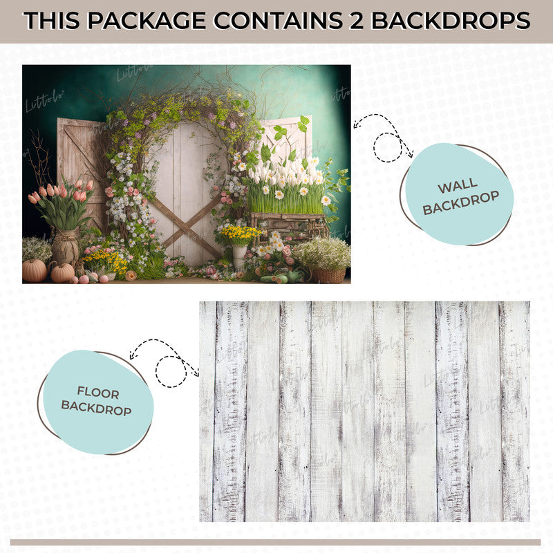 LB1557 Rustic Door Floral Duodrop (2 Pcs)