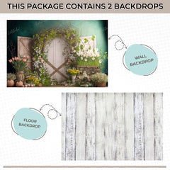 LB1557 Rustic Door Floral Duodrop (2 Pcs)