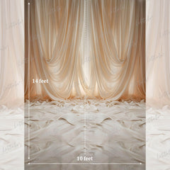 LB1565 Soft Ivory Draped Fabric Maternity Photography Backdrop