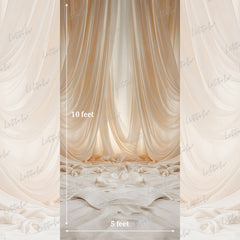 LB1565 Soft Ivory Draped Fabric Maternity Photography Backdrop
