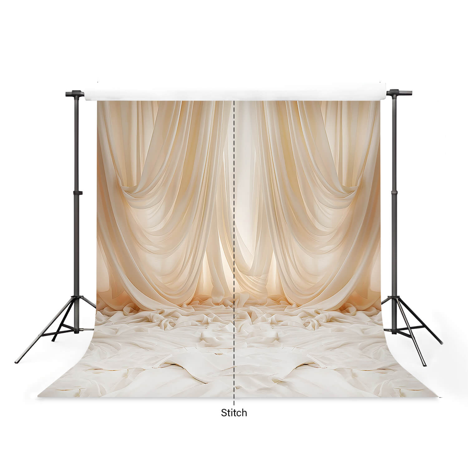LB1565 Soft Ivory Draped Fabric Maternity Photography Backdrop