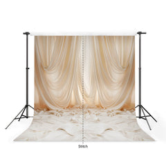 LB1565 Soft Ivory Draped Fabric Maternity Photography Backdrop