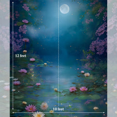 LB1566 Fairy Tale Moonlight Water Lily Backdrop
