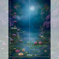 LB1566 Fairy Tale Moonlight Water Lily Backdrop