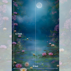 LB1566 Fairy Tale Moonlight Water Lily Backdrop