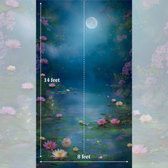 LB1566 Fairy Tale Moonlight Water Lily Backdrop