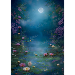 LB1566 Fairy Tale Moonlight Water Lily Backdrop