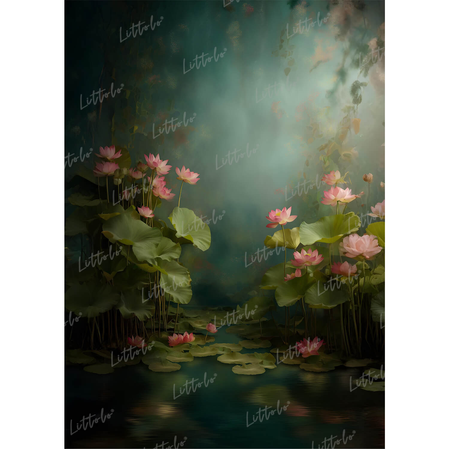 LB1568 Ethereal Lotus Garden Maternity Backdrop