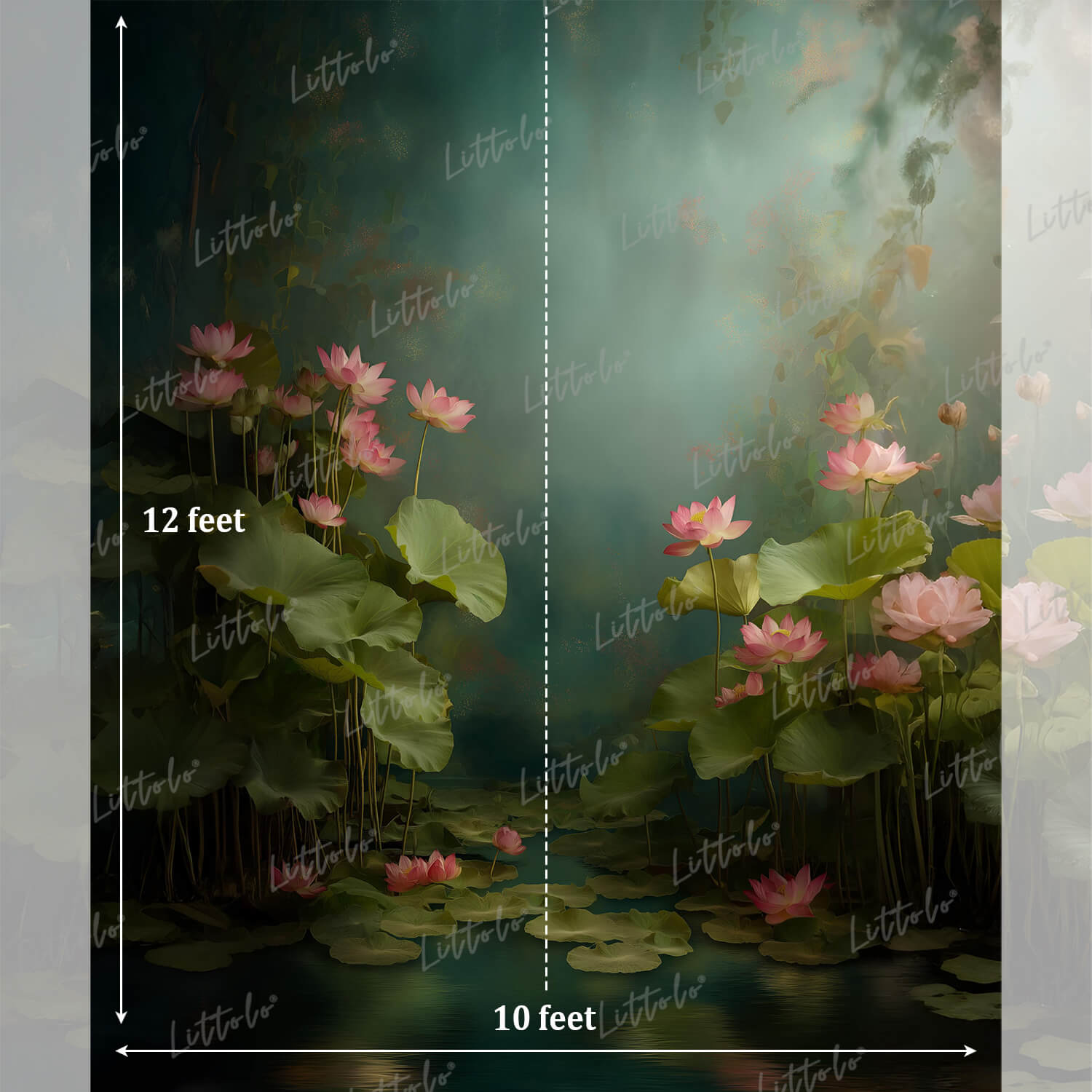 LB1568 Ethereal Lotus Garden Maternity Backdrop