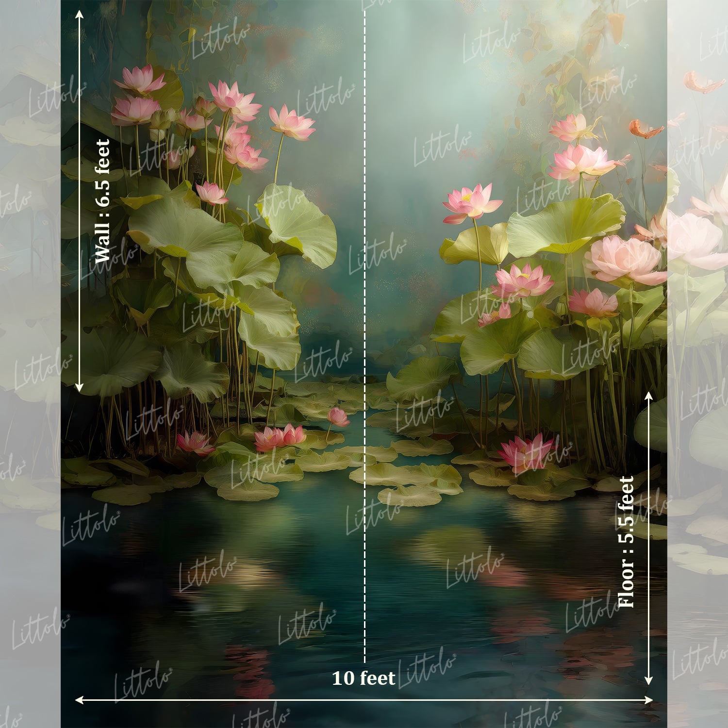 LB1568 Ethereal Lotus Garden Maternity Backdrop