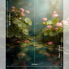 LB1568 Ethereal Lotus Garden Maternity Backdrop