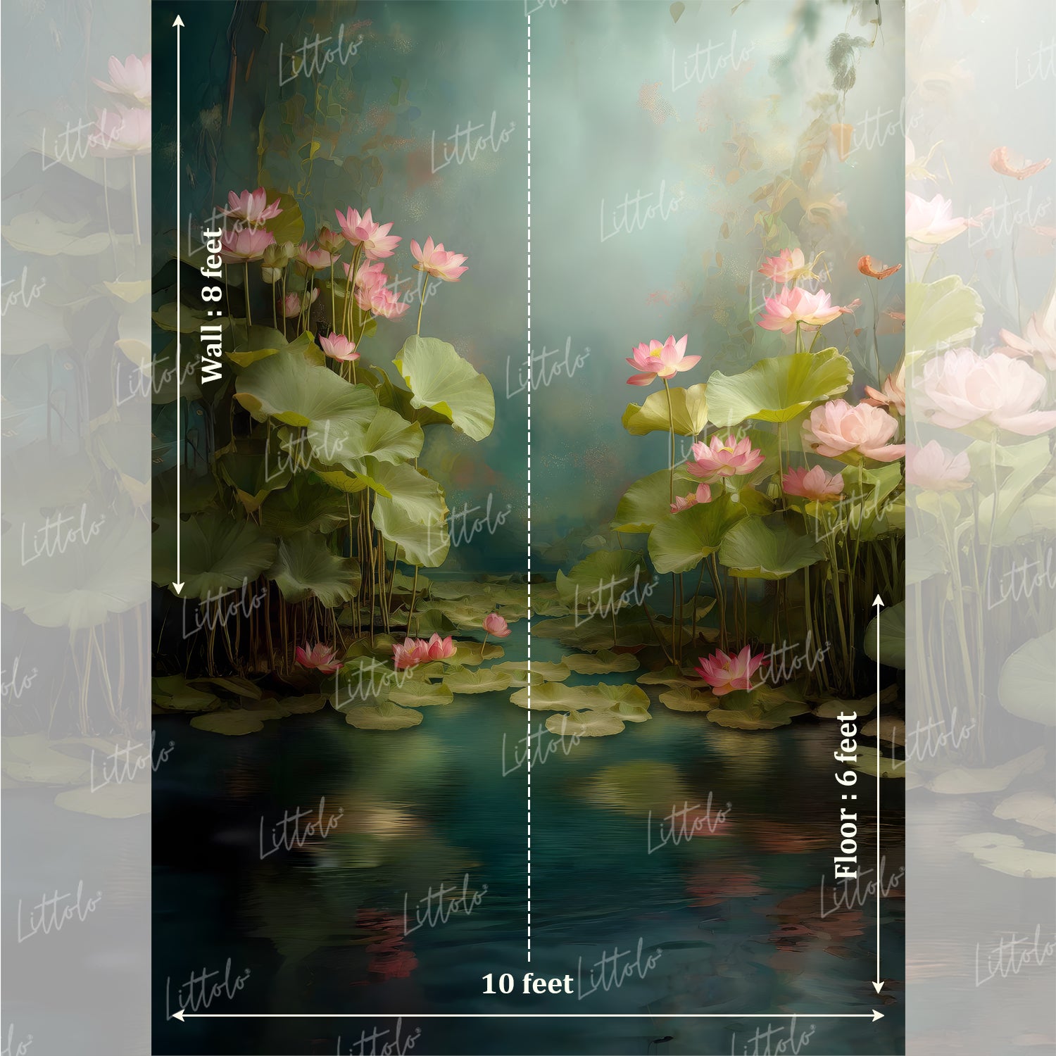 LB1568 Ethereal Lotus Garden Maternity Backdrop